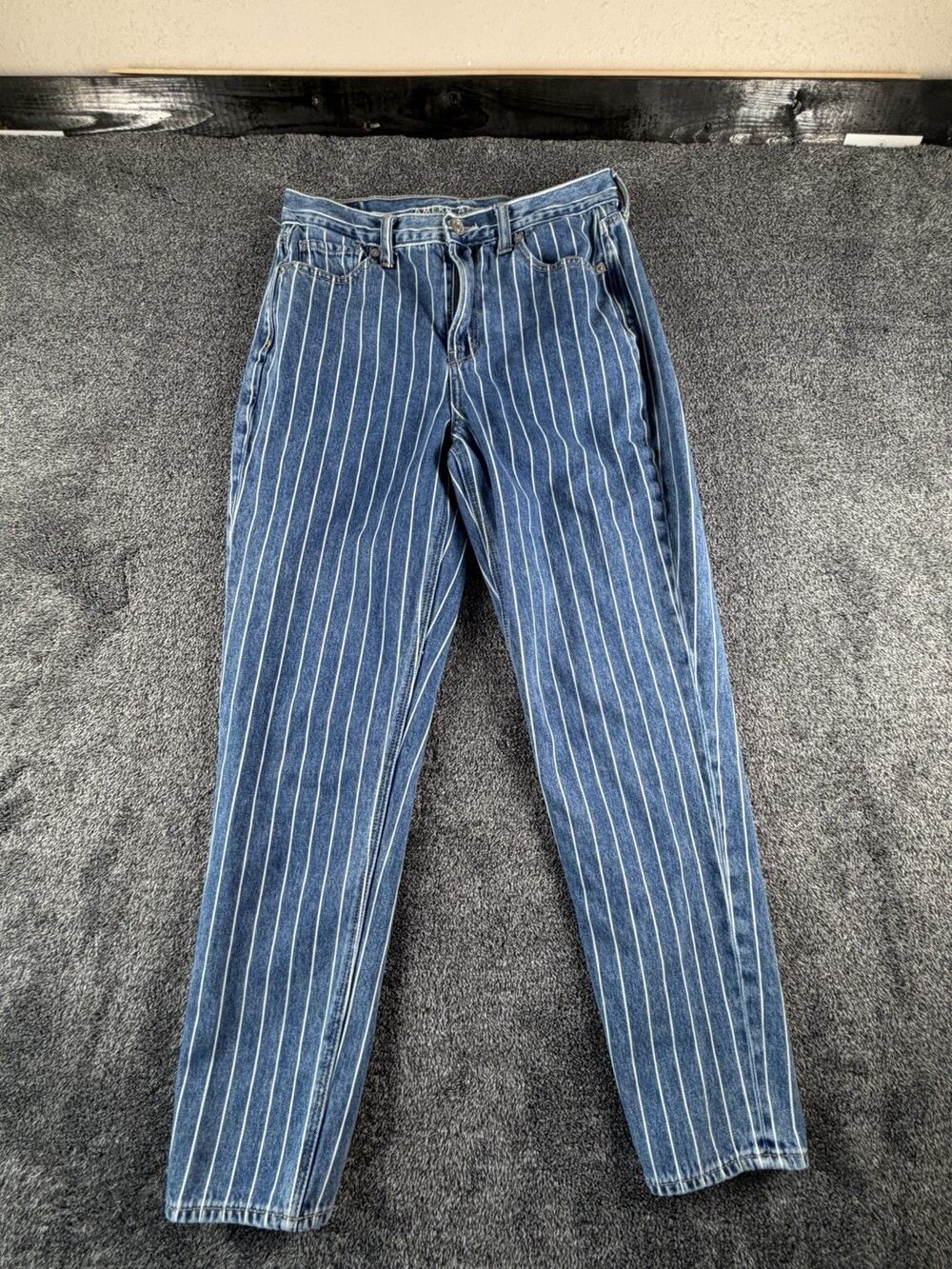 American Eagle Pinstripe Mom Jeans Women’s 4 Regular Denim